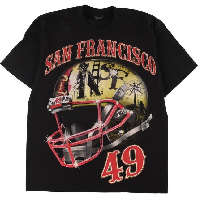 90年代 PRO TAG NFL SANFRANCISCO 49ERS サンフランシスコフォーティナイナーズ スポーツプリントTシャツ USA製 メンズL ヴィンテージ /eaa327304