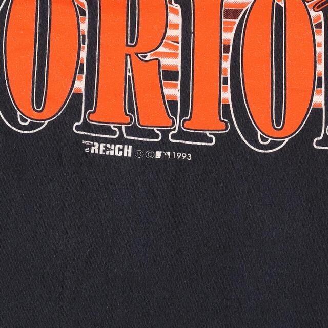 90年代 TRENCH ULTRA MBL BALTIMORE ORIOLES ボルチモア オリオールズ スポーツプリントTシャツ USA製 メンズL ヴィンテージ /eaa327048 3