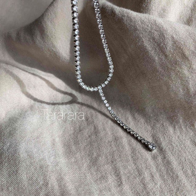 ●stainless czテニスchain Ynecklace●金アレ対応 レディースのアクセサリー(ネックレス)の商品写真