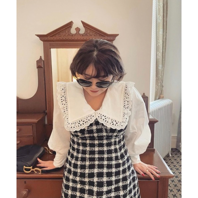 epine  エピヌ　ワンピース　arm volume lace collar