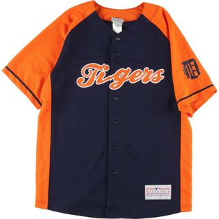 古着 GENUINE MERCHANDISE MLB DETROIT TIGERS デトロイトタイガース ゲームシャツ ベースボールシャツ メンズM /eaa325394(シャツ)