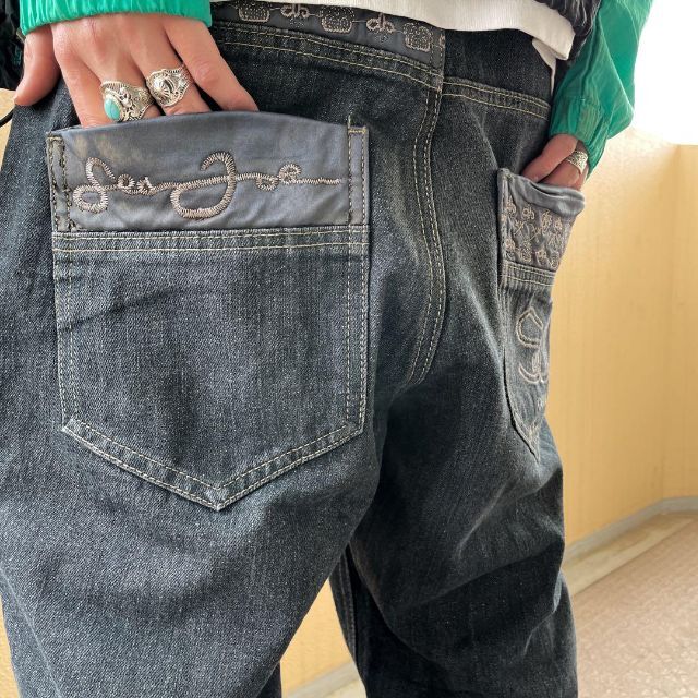 早期予約・新じゃが W36 ショーンジョン ビッグロゴ刺繍 極太バギー