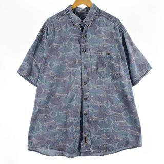 ウールリッチ(WOOLRICH)の古着 ウールリッチ WOOLRICH 総柄 カジキ柄 ボタンダウン ハワイアンアロハシャツ メンズXXL /eaa326858(シャツ)