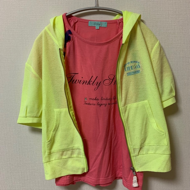 Lindsay(リンジィ)のLindsay リンジー　半袖パーカー＆Tシャツ キッズ/ベビー/マタニティのキッズ服女の子用(90cm~)(Tシャツ/カットソー)の商品写真