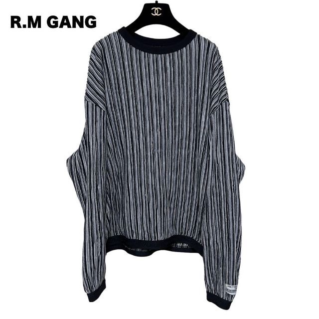 R.M GANG ripple stripe crew neck sweat