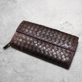 ボッテガヴェネタ(Bottega Veneta)の【BOTTEGA VENETA】 ボッテガ　イントレチャート　パイソン　長財布(財布)