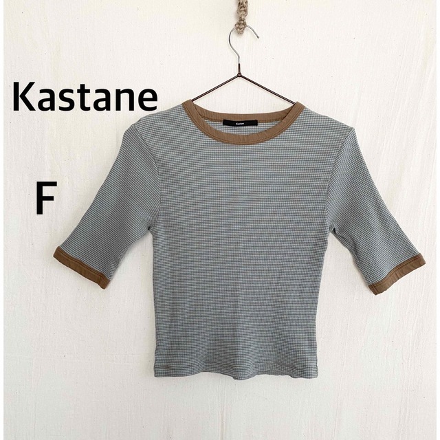 Kastane(カスタネ)のKastane カスタネ　トップス　半袖　Tシャツ　フリーサイズ　コットン93% レディースのトップス(Tシャツ(半袖/袖なし))の商品写真