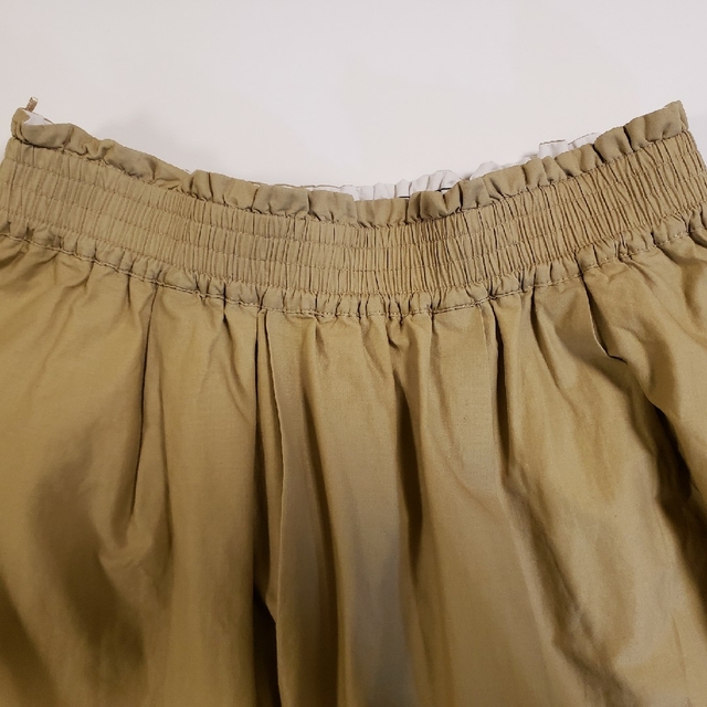 LOWRYS FARM(ローリーズファーム)のLOWRYSFARM ローリーズファーム リバーシブルスカート ベージュ 白地 レディースのスカート(ひざ丈スカート)の商品写真