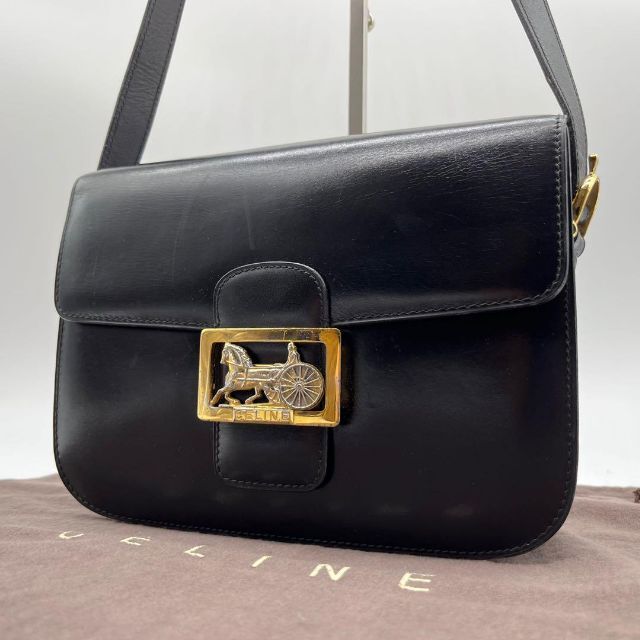 【美品】CELINE セリーヌ 馬車 馬車金具 ゴールド金具 ショルダーバッグ