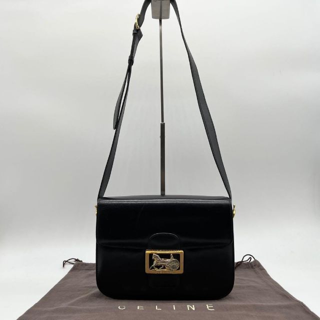 【美品】CELINE セリーヌ 馬車 馬車金具 ゴールド金具 ショルダーバッグ