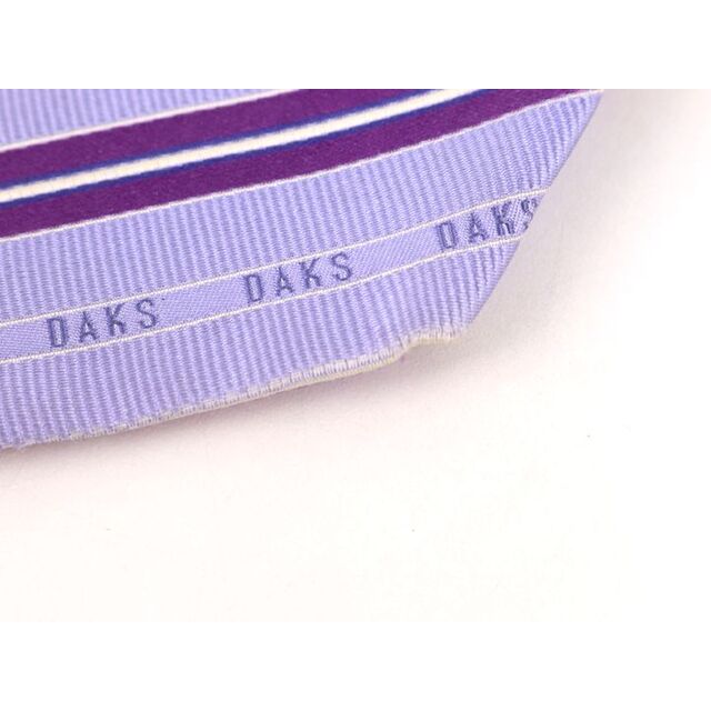 DAKS(ダックス)のダックス ブランドネクタイ ストライプ柄 ロゴグラム柄 シルク コットン メンズ パープル DAKS メンズのファッション小物(ネクタイ)の商品写真