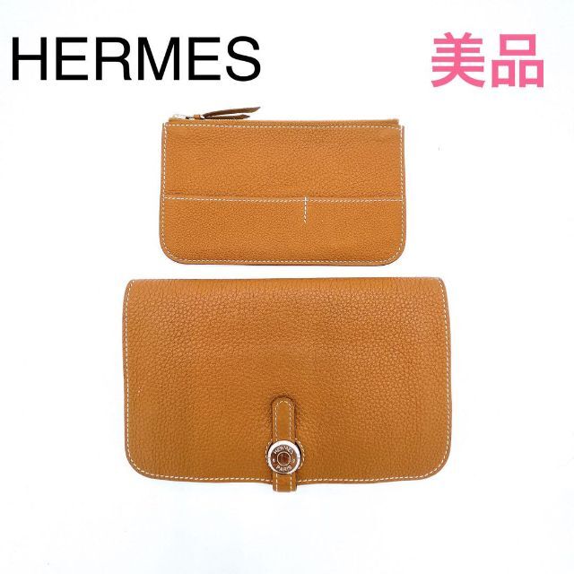 送料無料/新品】 Hermes ゴールド 二つ折り 刻印:Y 長財布 HERMES