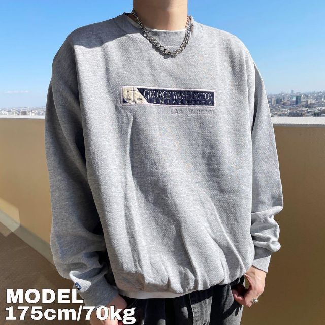 JANSPORT ノートルダム大学 ロゴ刺繍スウェット XL グレー ネイビー