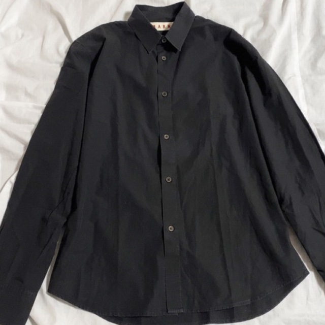 MARNI シャツ 長袖 ブラック 48 Lサイズ相当 イタリア製 メンズのトップス(シャツ)の商品写真