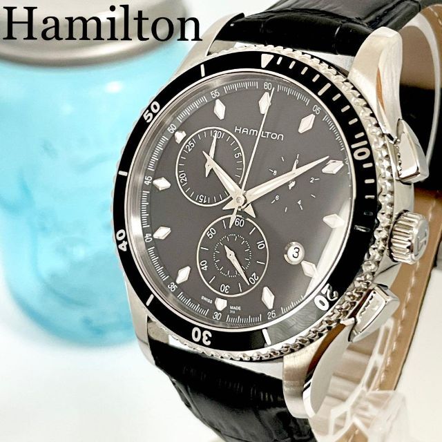 154 Hamilton ハミルトン時計 メンズ腕時計 ブラック クロノグラフ