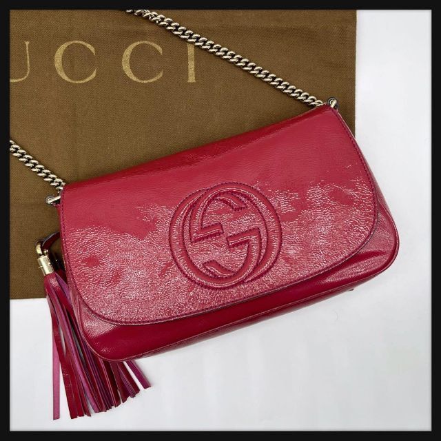 激安特価 ソーホー 【美品】グッチ - Gucci チェーン エナメル