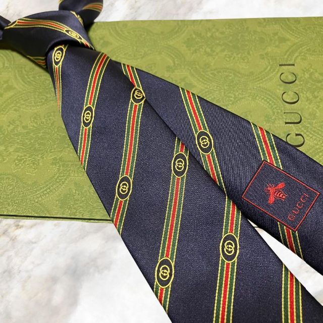 新品未使用】GUCCI グッチ GG柄 シルク100%高級ネクタイ-