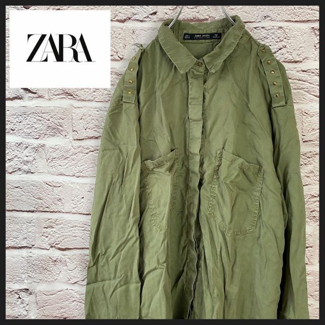 zara シャツ　ミリタリーシャツ メンズ　レディース　[ L ] レディースのトップス(シャツ/ブラウス(長袖/七分))の商品写真