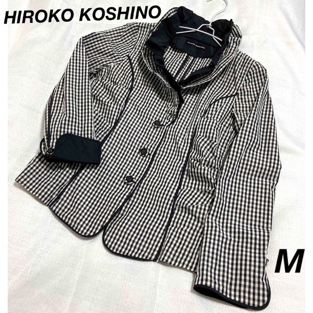 HIROKO KOSHINO ヒロココシノ　ライトジャケット　チェック　フリル