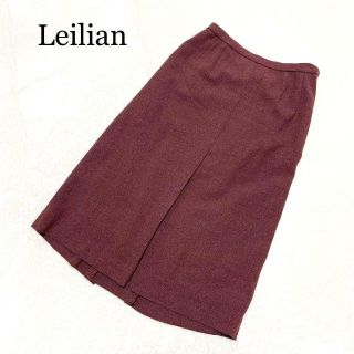 レリアン(leilian)の美品　レリアン スカート　エンジ　赤(ひざ丈スカート)