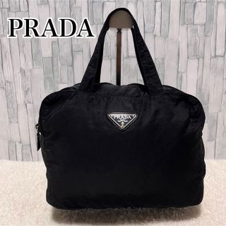 プラダ(PRADA)のプラダ テスートナイロン ハンドバッグミニボストン  三角ロゴ ブラック 白タグ(ハンドバッグ)