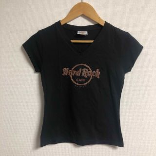 ハードロックカフェ(Hard Rock CAFE)のHARDROCK cafe Tシャツ　ブラック　saipan 古着　Vネック(Tシャツ(半袖/袖なし))