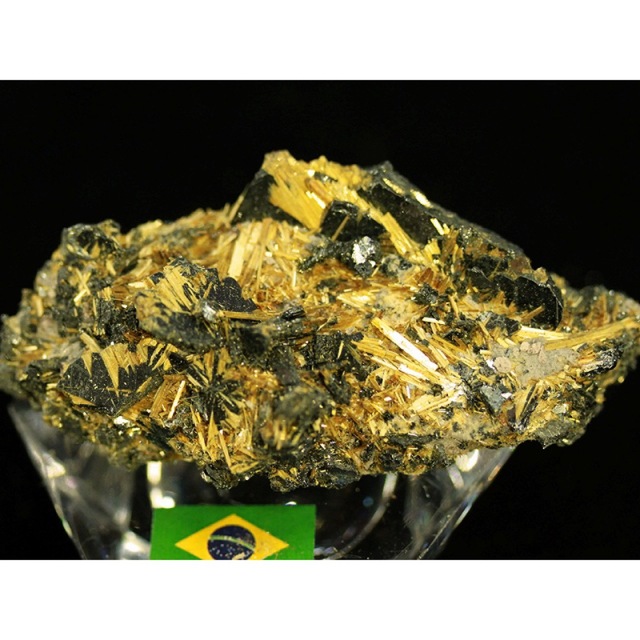 天然原石 タイチン太陽ゴールドルチル原石結晶 太針金紅石/放射ルチル /約71g