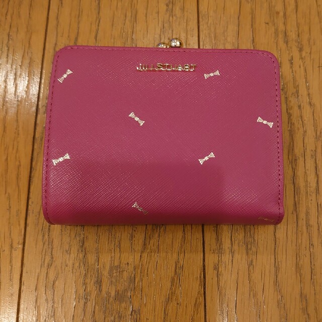 新品　JILL  STUART 折り財布　濃いピンク　リボン柄