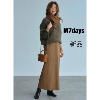 【新品タグ付き】M7days エムセブンデイズ  マットサテンスカート(ロングスカート)