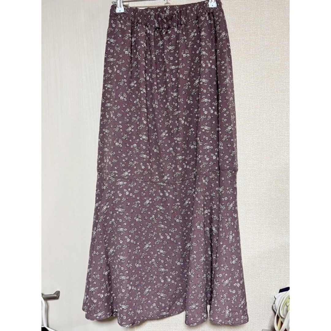 GLACIER(グラシア)のGLACIER 花柄マーメイドスカート パープル レディースのスカート(ロングスカート)の商品写真