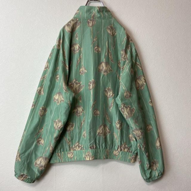 名作19ss】Supreme FloralSilk古着トラックジャケット緑M 福袋 37%割引