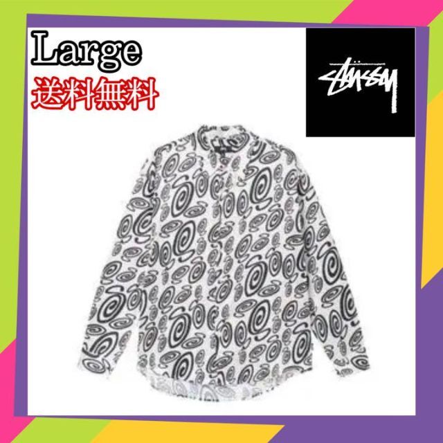 STUSSY(ステューシー)のStussy SWIRLY S SILK SHIRT L シルク メンズのトップス(シャツ)の商品写真