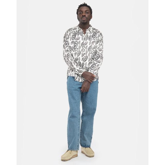 STUSSY(ステューシー)のStussy SWIRLY S SILK SHIRT L シルク メンズのトップス(シャツ)の商品写真