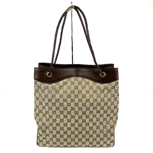 購入正規品 美品 GUCCI ロゴ GGキャンバス レザー トートバッグ