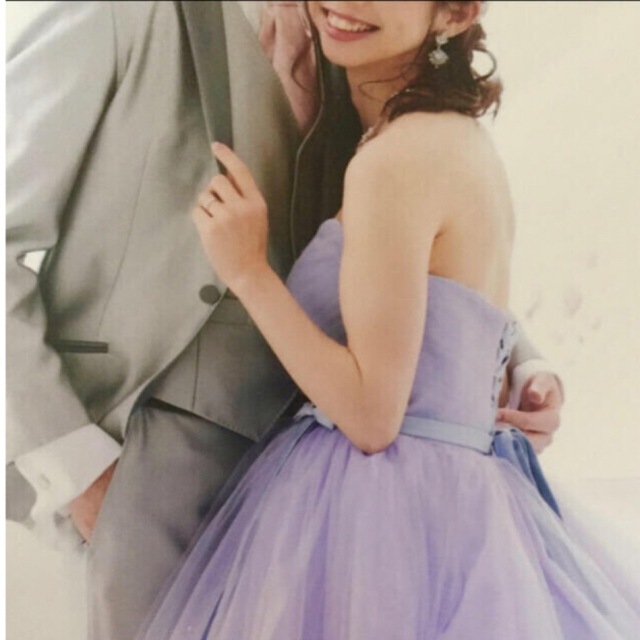 カラードレス　ウエディング　くすみパープル　紫 レディースのフォーマル/ドレス(ウェディングドレス)の商品写真