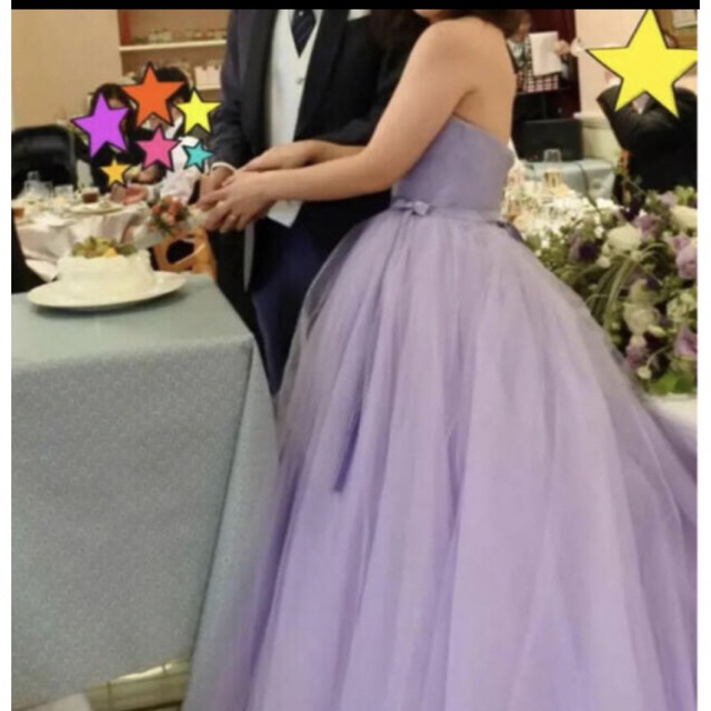 カラードレス　ウエディング　くすみパープル　紫 レディースのフォーマル/ドレス(ウェディングドレス)の商品写真