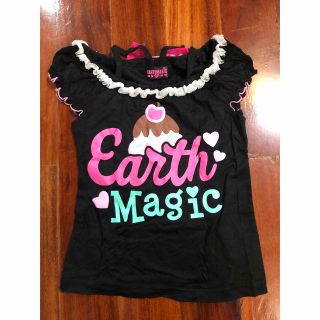 アースマジック(EARTHMAGIC)の★アースマジック　黒Tシャツ　半袖120 美品(Tシャツ/カットソー)