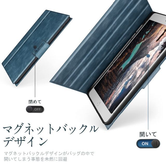 【色:ダークブルー】Antbox iPad 第9世代/第8世代ケース ソフトPU 6
