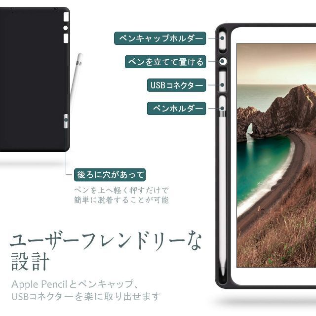 【色:ブルー】Antbox iPad 第9世代/第8世代ケース ソフトPUレザー 4