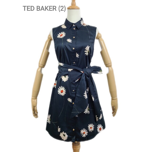 TED BAKER(テッドベイカー)の美品 ted baker サッシュベルト　シャツワンピース レディースのワンピース(ひざ丈ワンピース)の商品写真