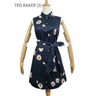 テッドベイカー(TED BAKER)の美品 ted baker サッシュベルト　シャツワンピース(ひざ丈ワンピース)