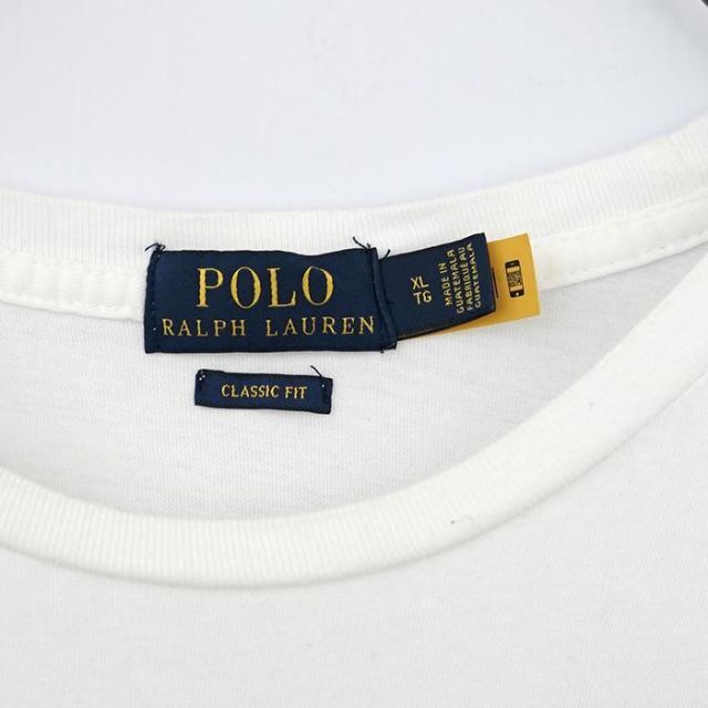 POLO RALPH LAUREN(ポロラルフローレン)のポロラルフローレン ポロベア プリントTシャツ XL ホワイト 白 青 激レア メンズのトップス(Tシャツ/カットソー(半袖/袖なし))の商品写真