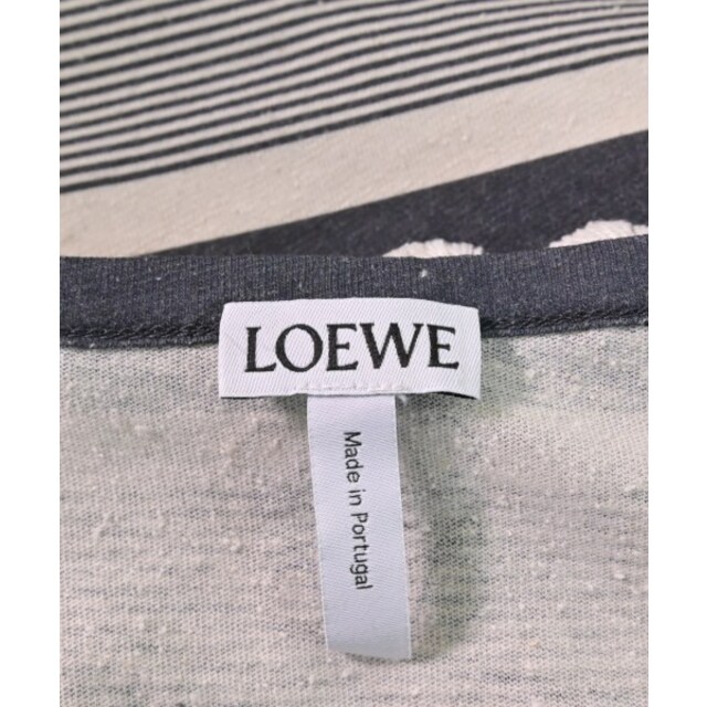 LOEWE ロエベ Tシャツ・カットソー XS グレーxベージュ(ボーダー)