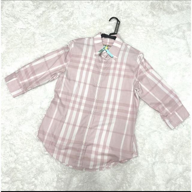 玄関先迄納品 【超美品】バーバリー チェック 春色 Mサイズ シャツ