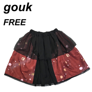 【未使用】gouk 派手 凝ったデザイン 和柄スカート キューティーフラッシュ(ひざ丈スカート)
