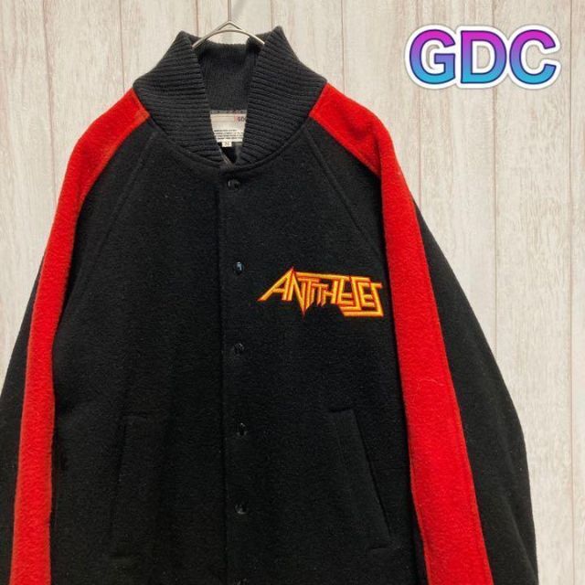 GDC グランドキャニオン スタジャン ブルゾン 刺繍 ブラック /レッド M