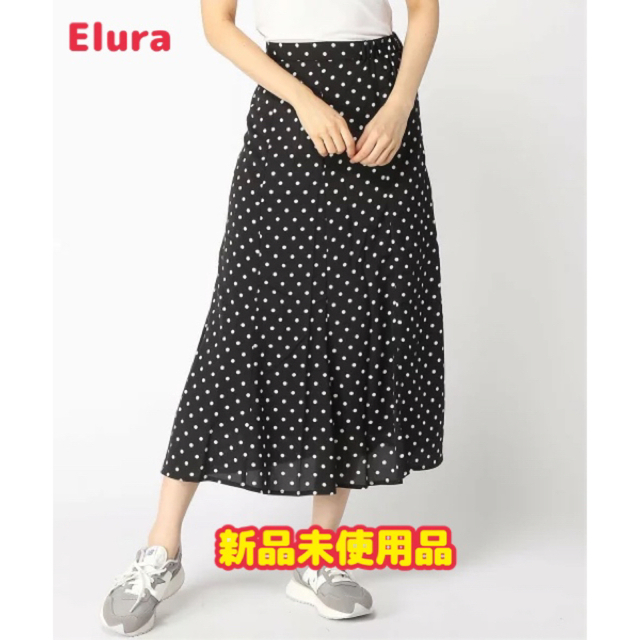 Elura ドットスカート フレアスカート ゆったり　フリーサイズ　大きいサイズ