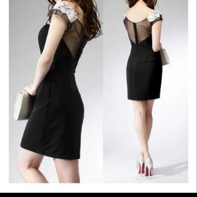ブラックショルダーセクシードレス レディースのフォーマル/ドレス(ナイトドレス)の商品写真
