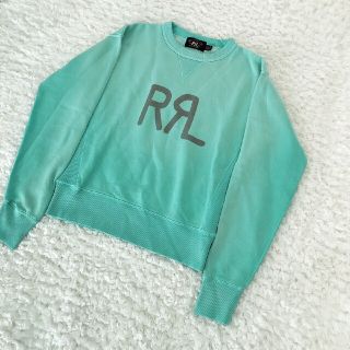 ダブルアールエル(RRL)の美品 RRL ロゴプリントスウェット ユニセックス ブルー系 メンズS(スウェット)