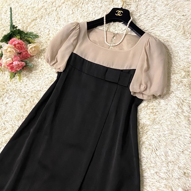 若者の大愛商品 【極美品】トッカ バイカラーシフォンワンピース TOCCA